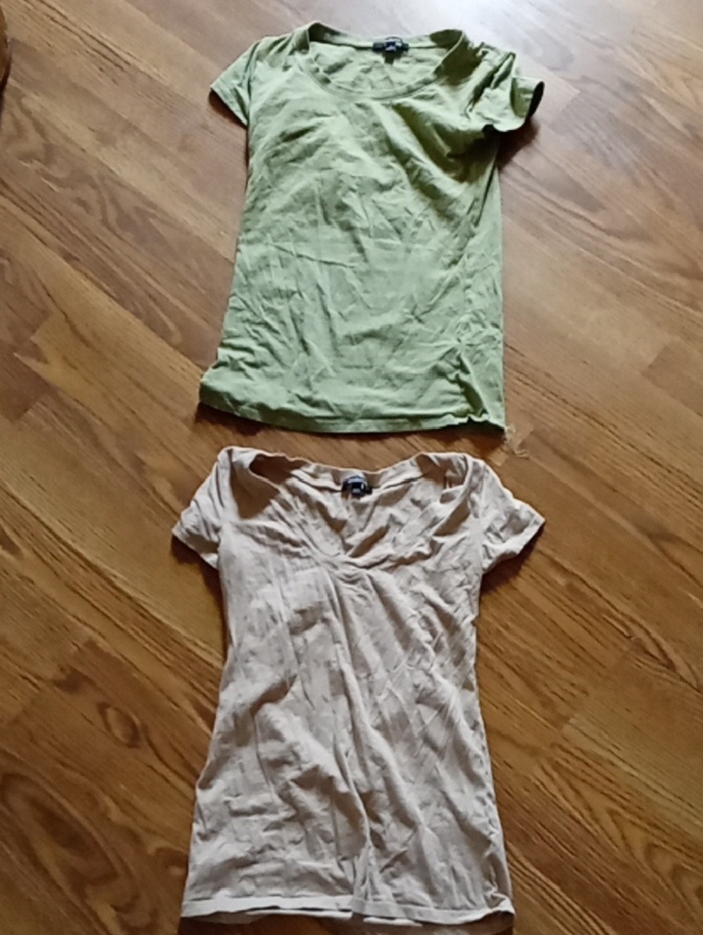Ambiance Short-Sleeve Tees in Light Green and Cream